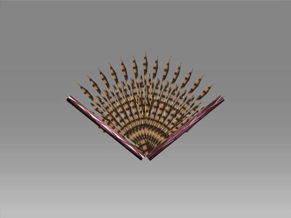 Classic Charm Decoration Fan Collection Low-poly 3D model_19