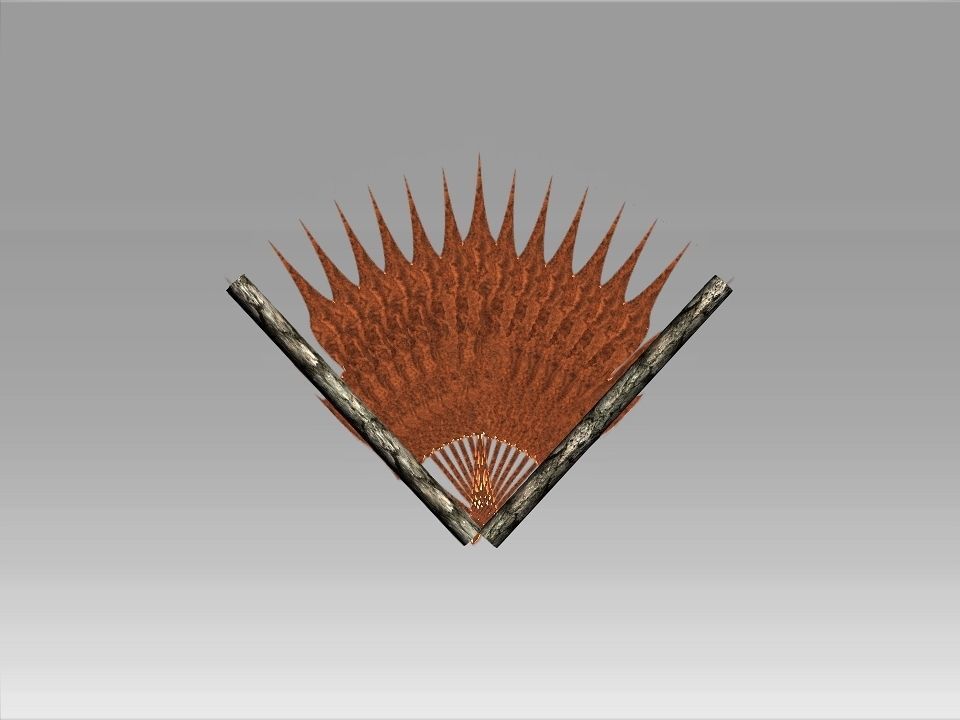 Classic Charm Decoration Fan Collection Low-poly 3D model_3