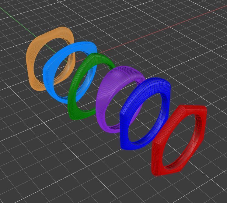 6 model ring gold with triangular shape 3D print model_9