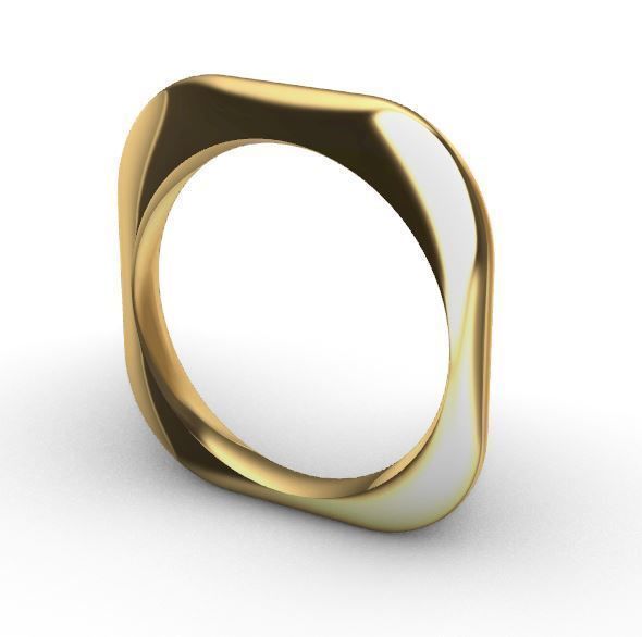 6 model ring gold with triangular shape 3D print model_1