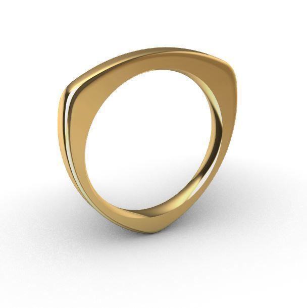 6 model ring gold with triangular shape 3D print model_2