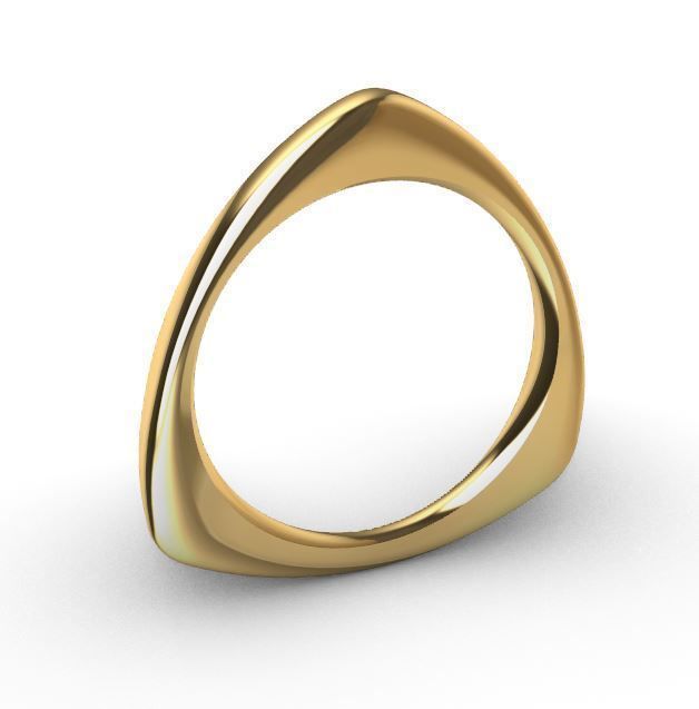 6 model ring gold with triangular shape 3D print model_5