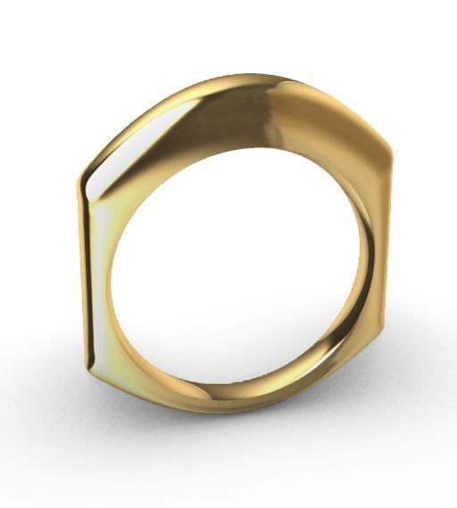 6 model ring gold with triangular shape 3D print model_7
