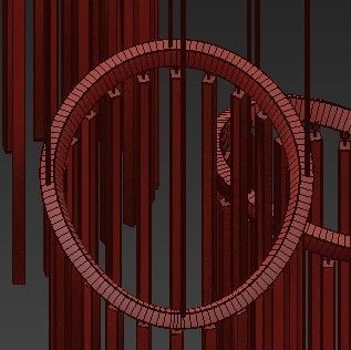 Custom chime chandelier 3D model_3