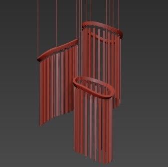 Custom chime chandelier 3D model_4