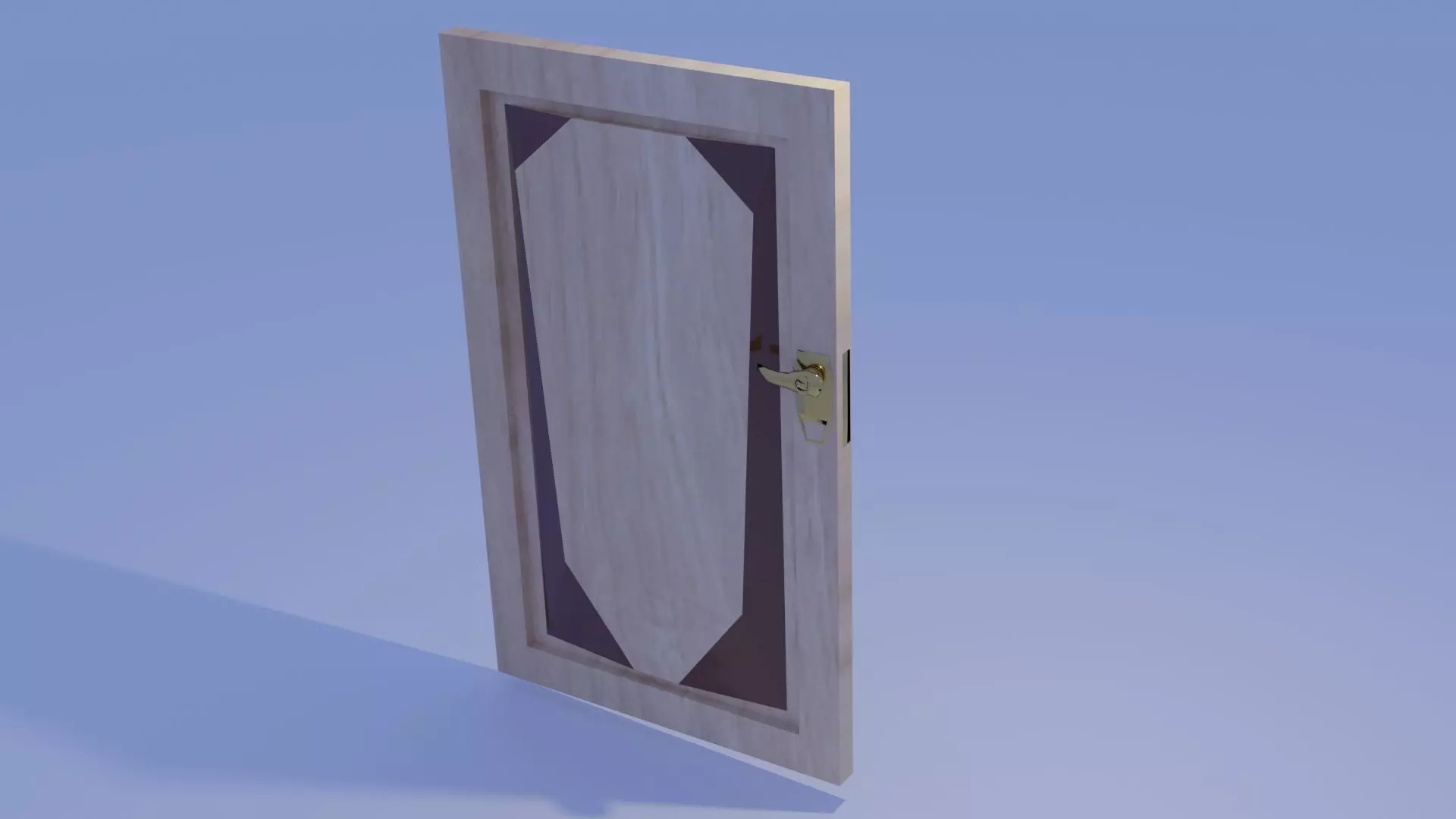 Wooden door with windows 3D model