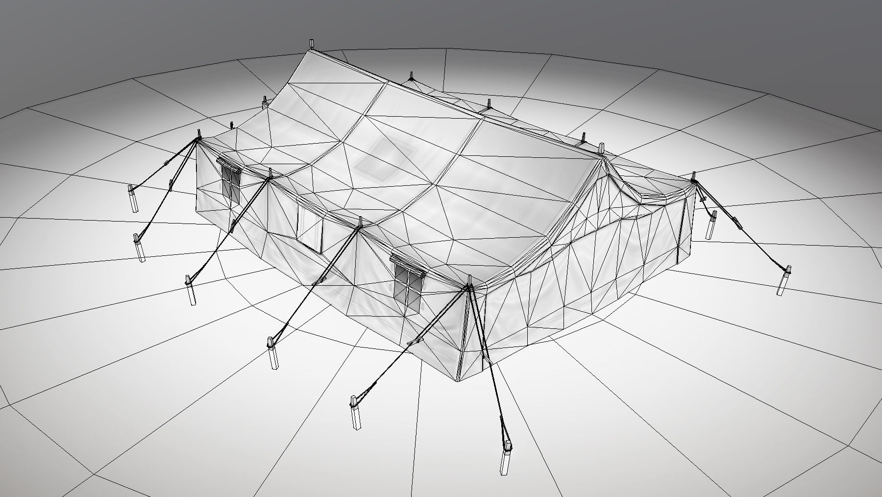 Military Tent 01 FourLiveries with Damage Low-poly 3D model_23