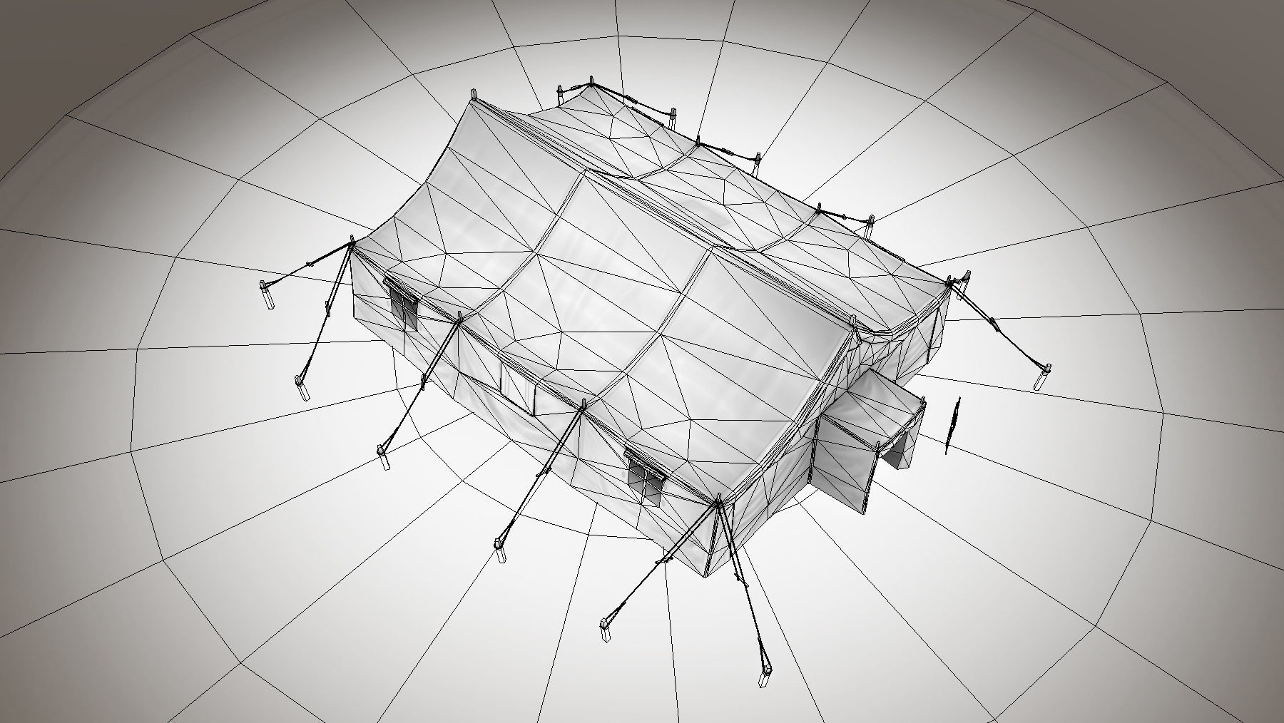 Military Tent 01 FourLiveries with Damage Low-poly 3D model_25