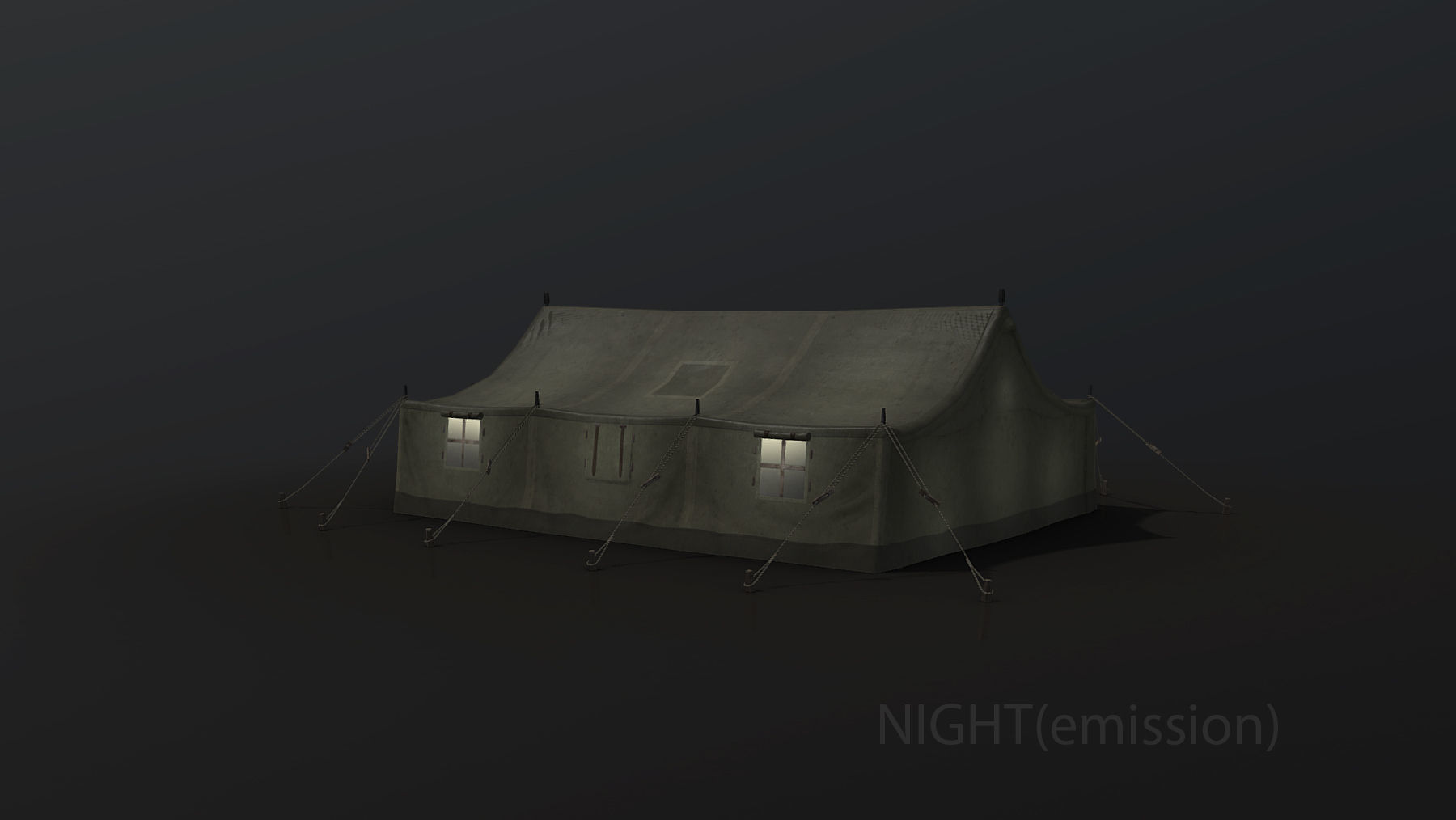 Military Tent 01 FourLiveries with Damage Low-poly 3D model_18