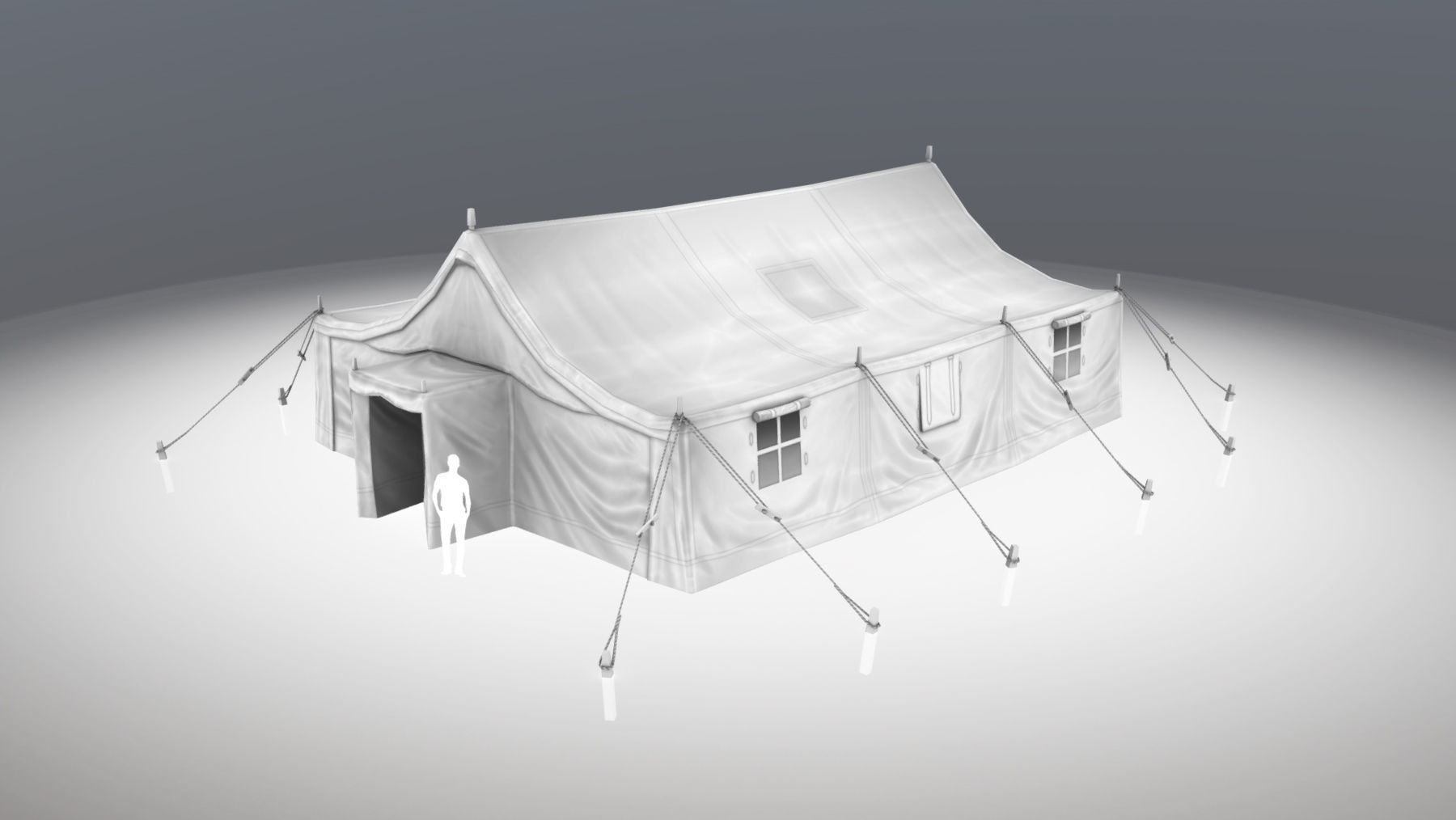 Military Tent 01 FourLiveries with Damage Low-poly 3D model_22