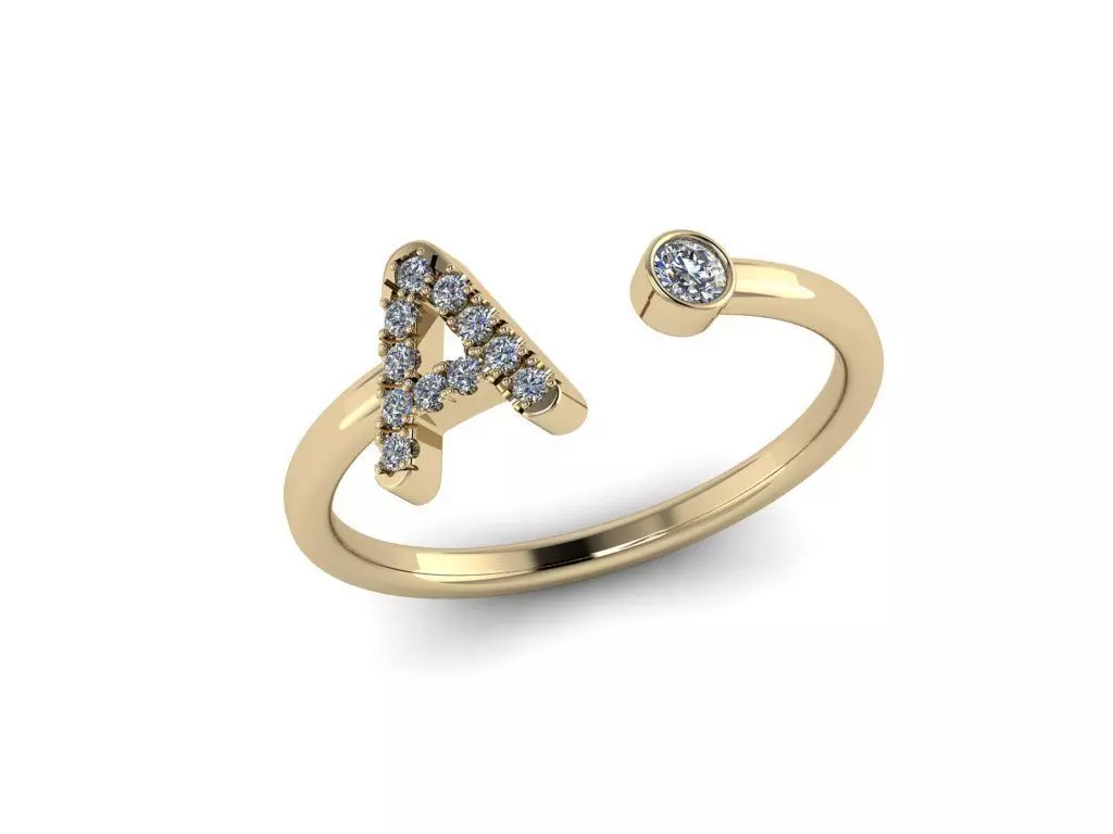 Letter Jewelry Ring 3D print model_0