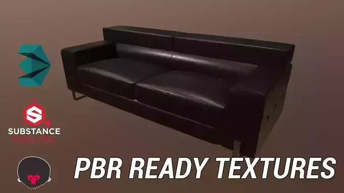 Sofa Furniture Leather PBR Texture - 3D Model 