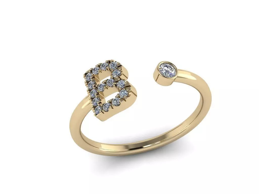 Letter Jewelry Ring 3D print model