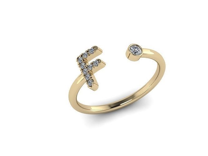 Letter Jewelry Ring 3D print model