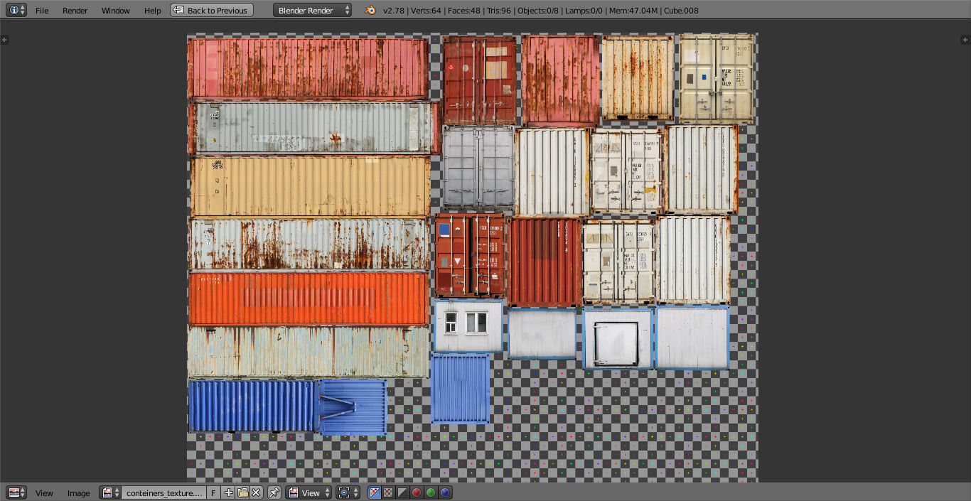 Containers Pack Low-poly 3D model_2