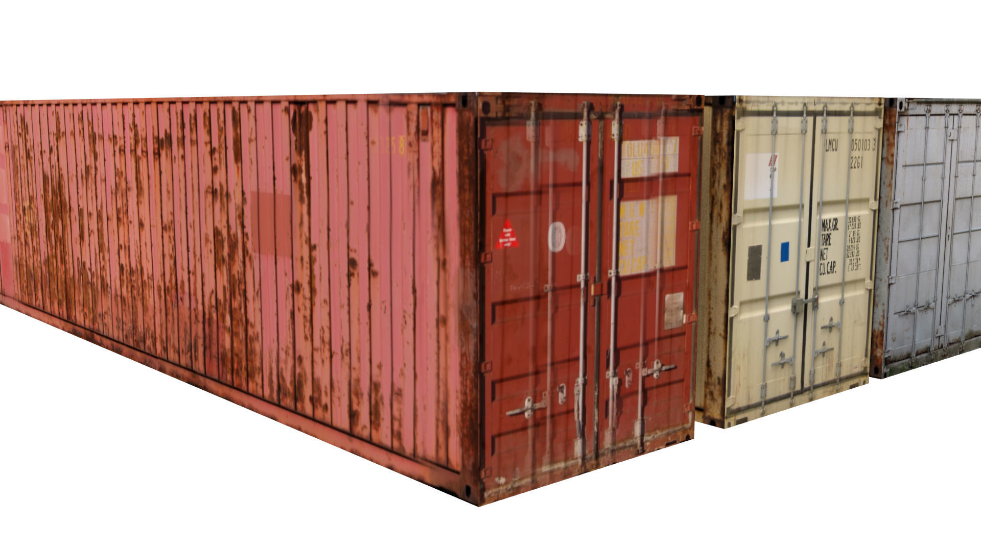 Containers Pack Low-poly 3D model_8