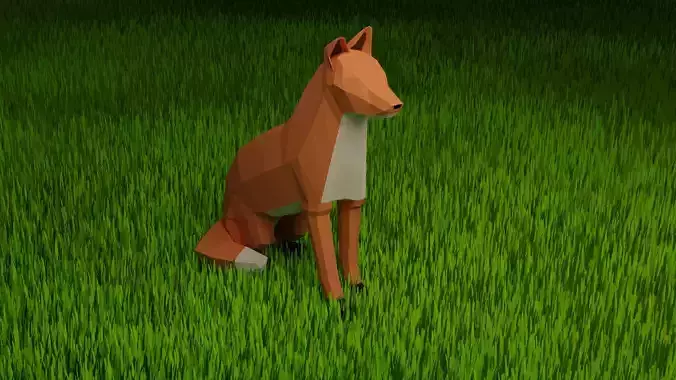 Low poly fox gameready 