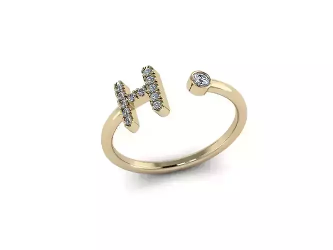 Letter Jewelry Ring 3D print model
