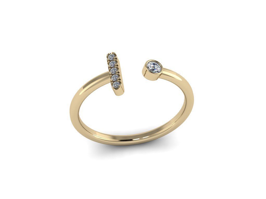 Letter Jewelry Ring 3D print model_16