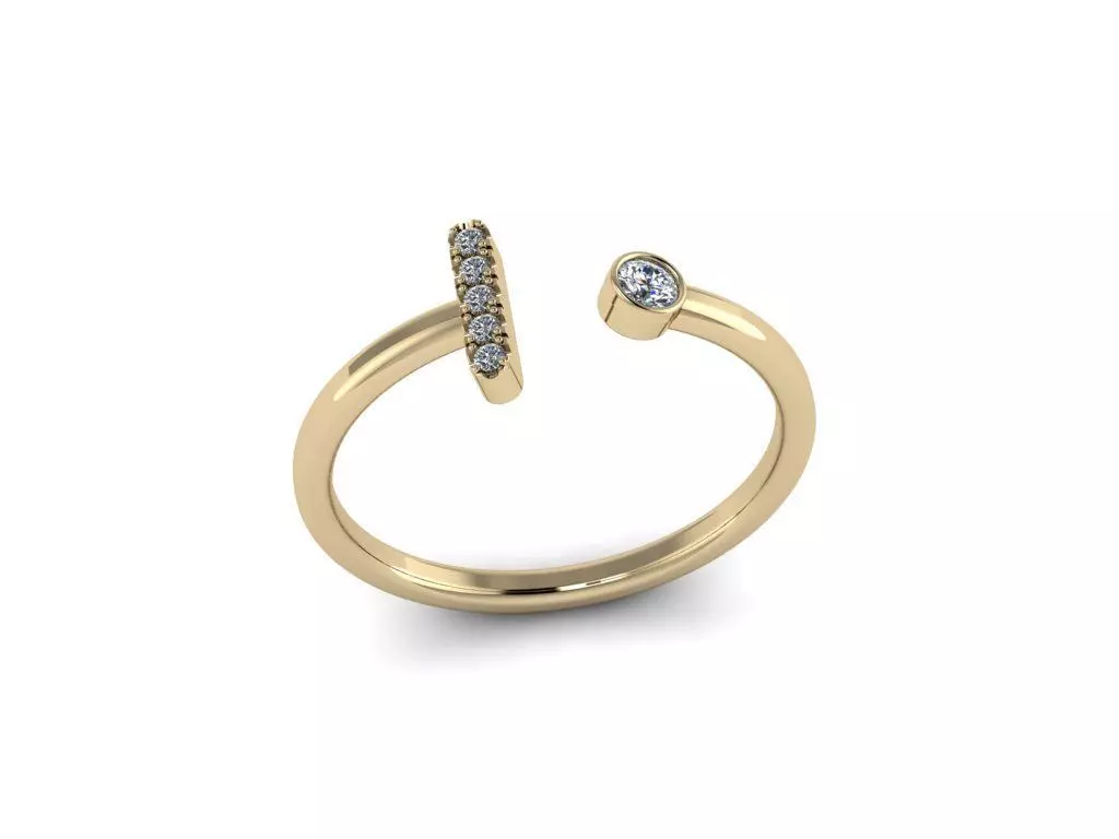 Letter Jewelry Ring 3D print model_0