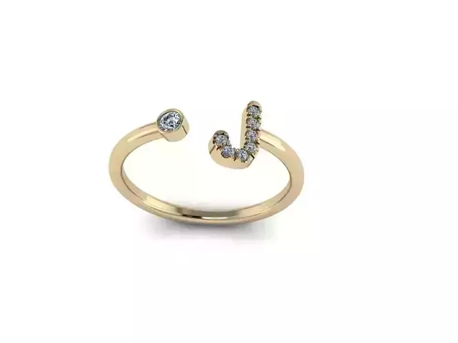 Letter Jewelry Ring 3D print model