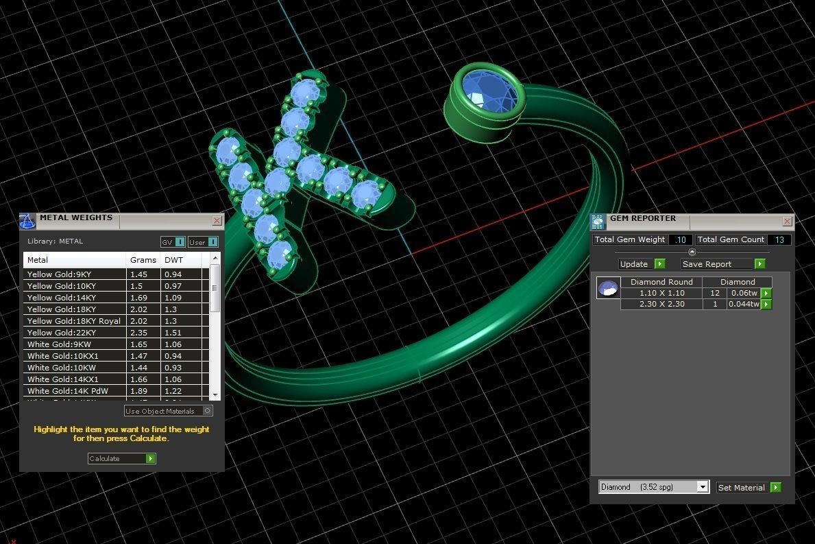 Letter Jewelry Ring 3D print model_5