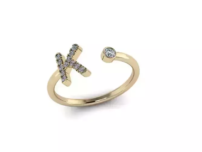 Letter Jewelry Ring 3D print model
