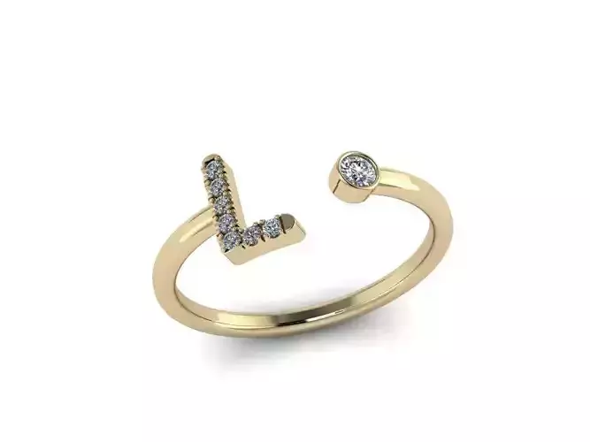 Letter Jewelry Ring 3D print model