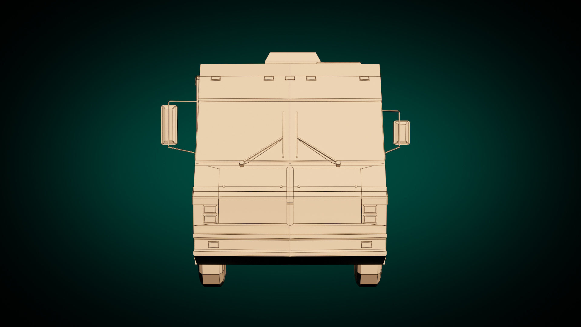 Low Poly Motorhome 02 Low-poly 3D model_11