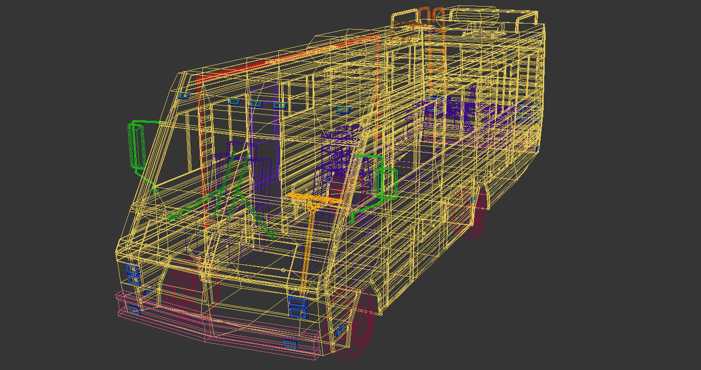 Low Poly Motorhome 02 Low-poly 3D model_15