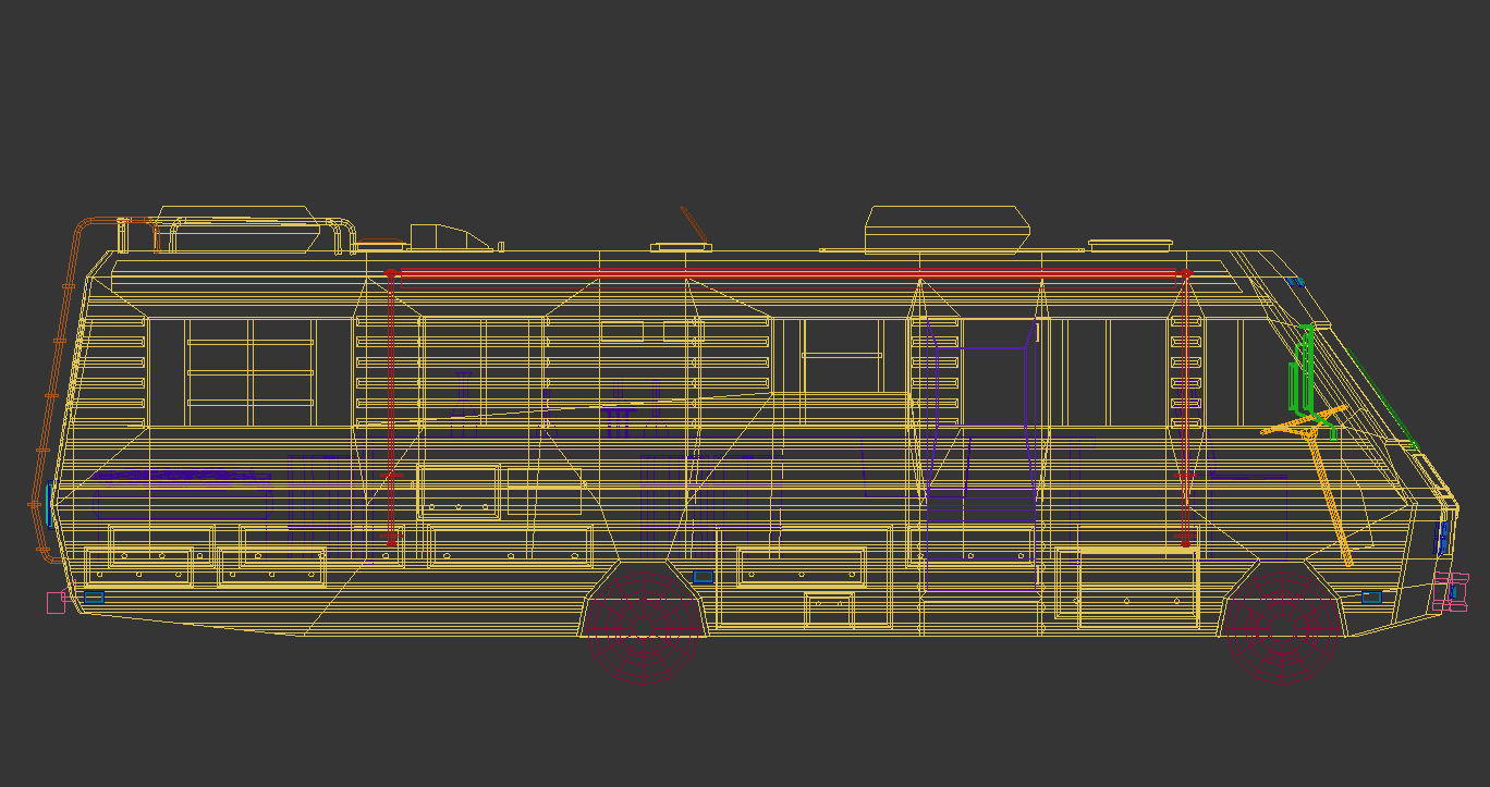 Low Poly Motorhome 02 Low-poly 3D model_17
