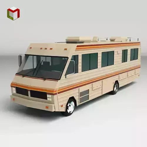 Low Poly Motorhome 02 Low-poly 3D model