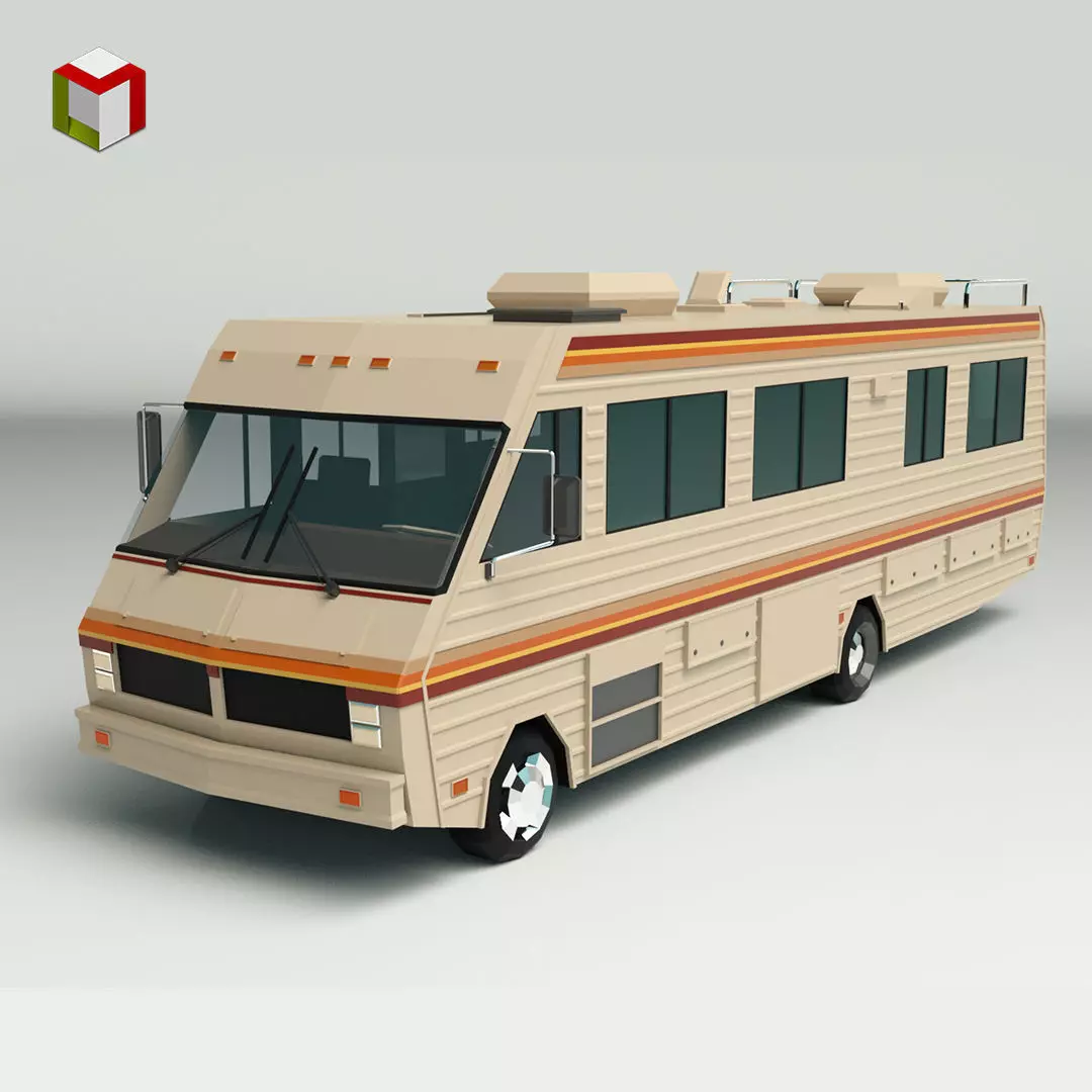 Low Poly Motorhome 02 Low-poly 3D model_0