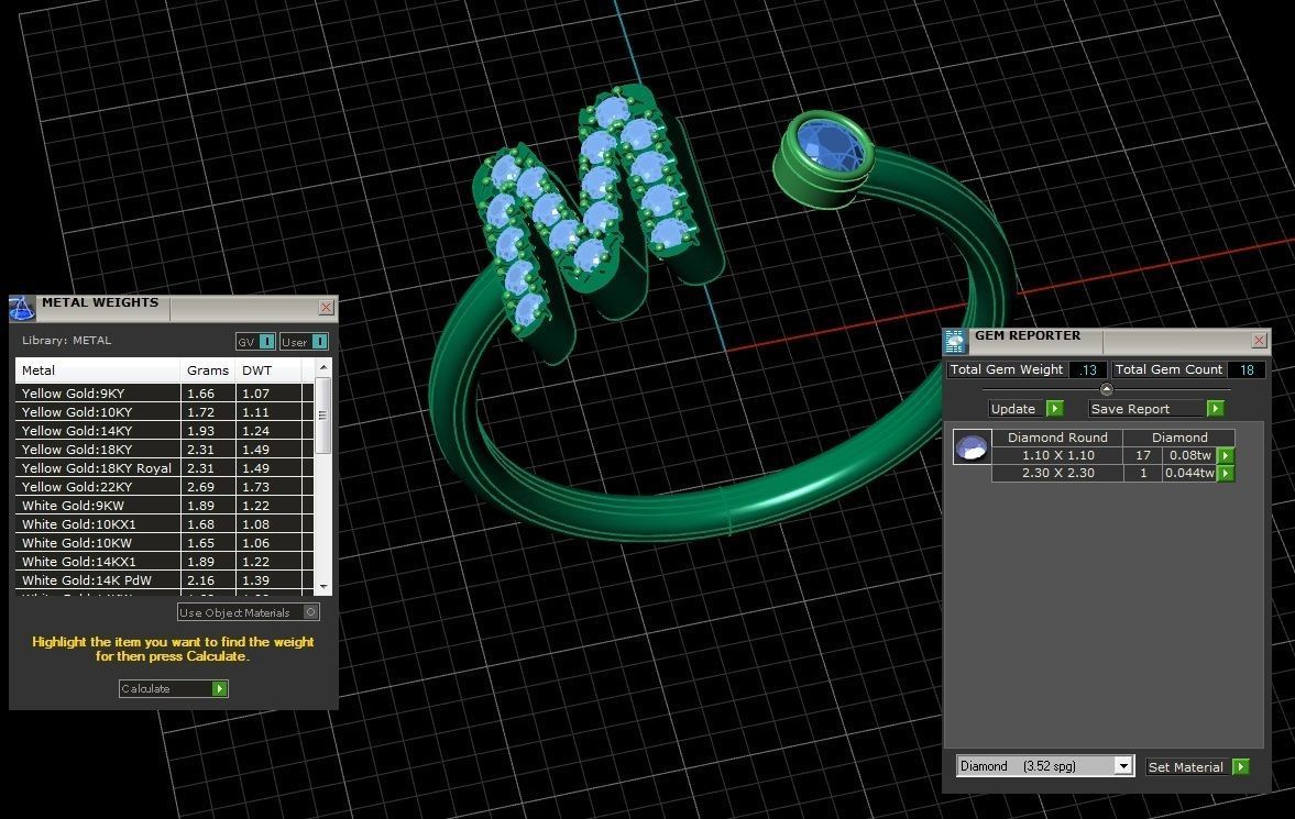 Letter Jewelry Ring 3D print model_3