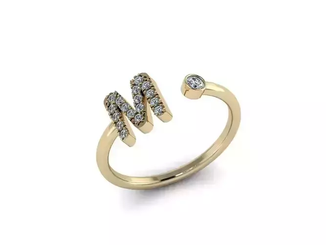 Letter Jewelry Ring 3D print model
