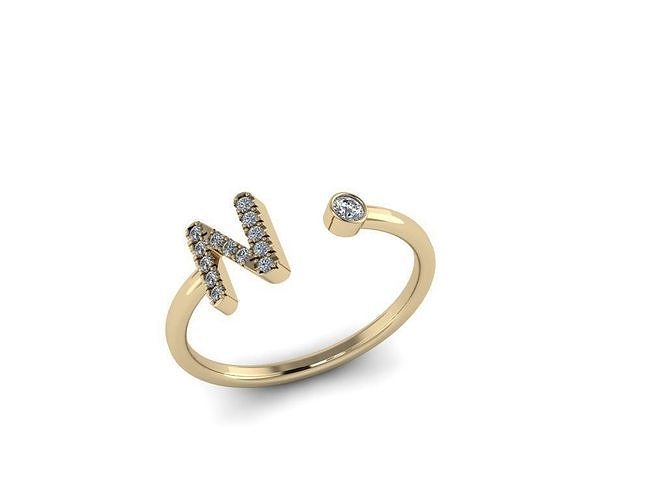 Letter Jewelry Ring 3D print model