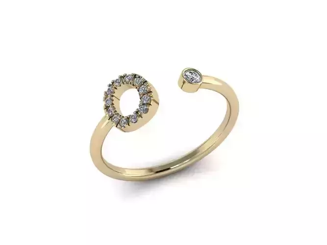 Letter Jewelry Ring 3D print model