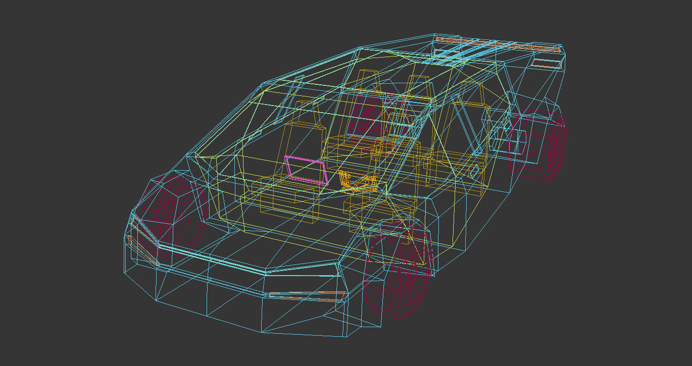 Low Poly Sci-Fi Car 02 Low-poly 3D model_8