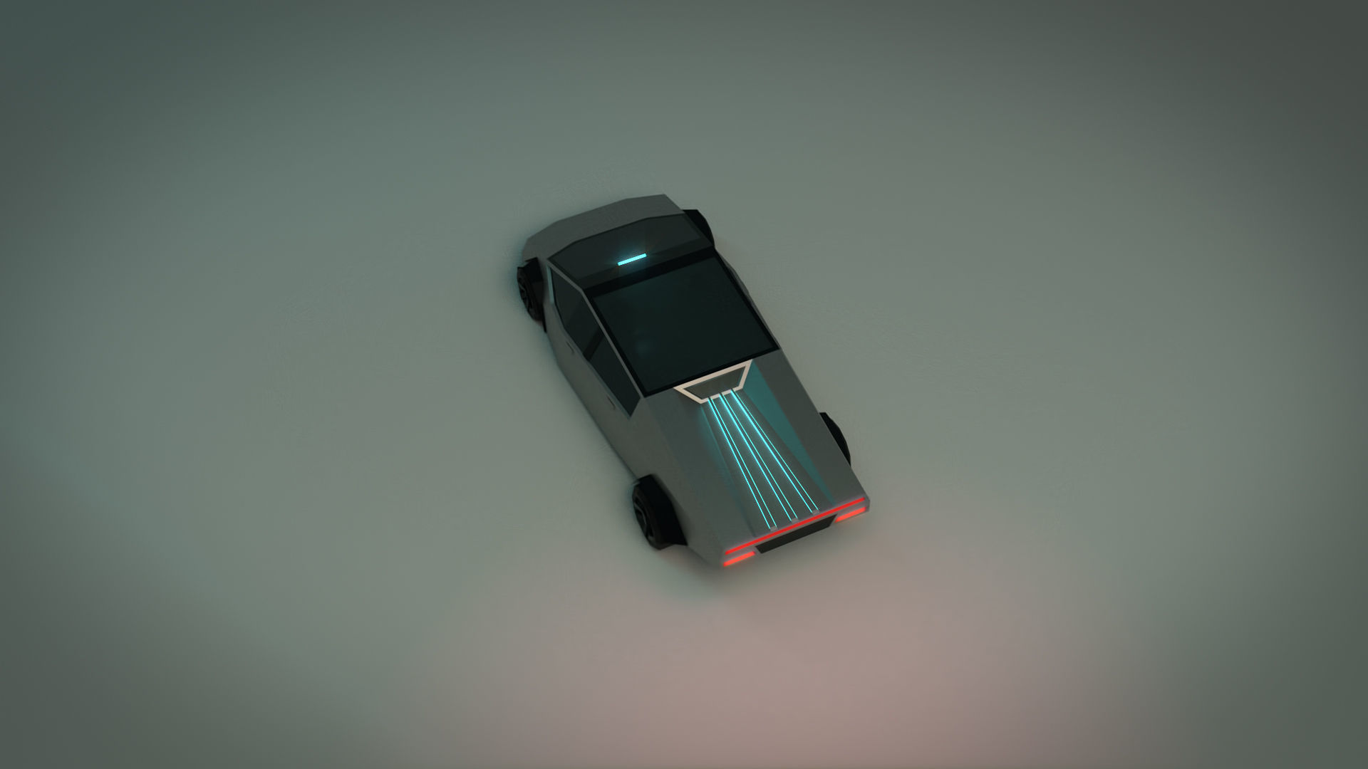 Low Poly Sci-Fi Car 02 Low-poly 3D model_4