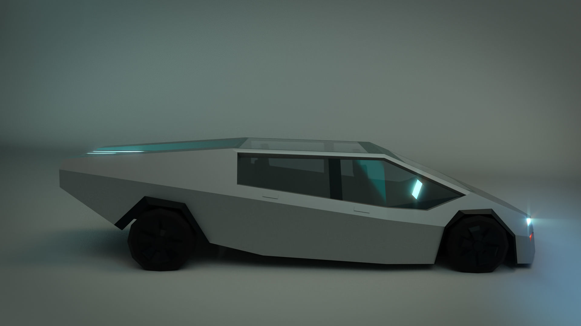 Low Poly Sci-Fi Car 02 Low-poly 3D model_7