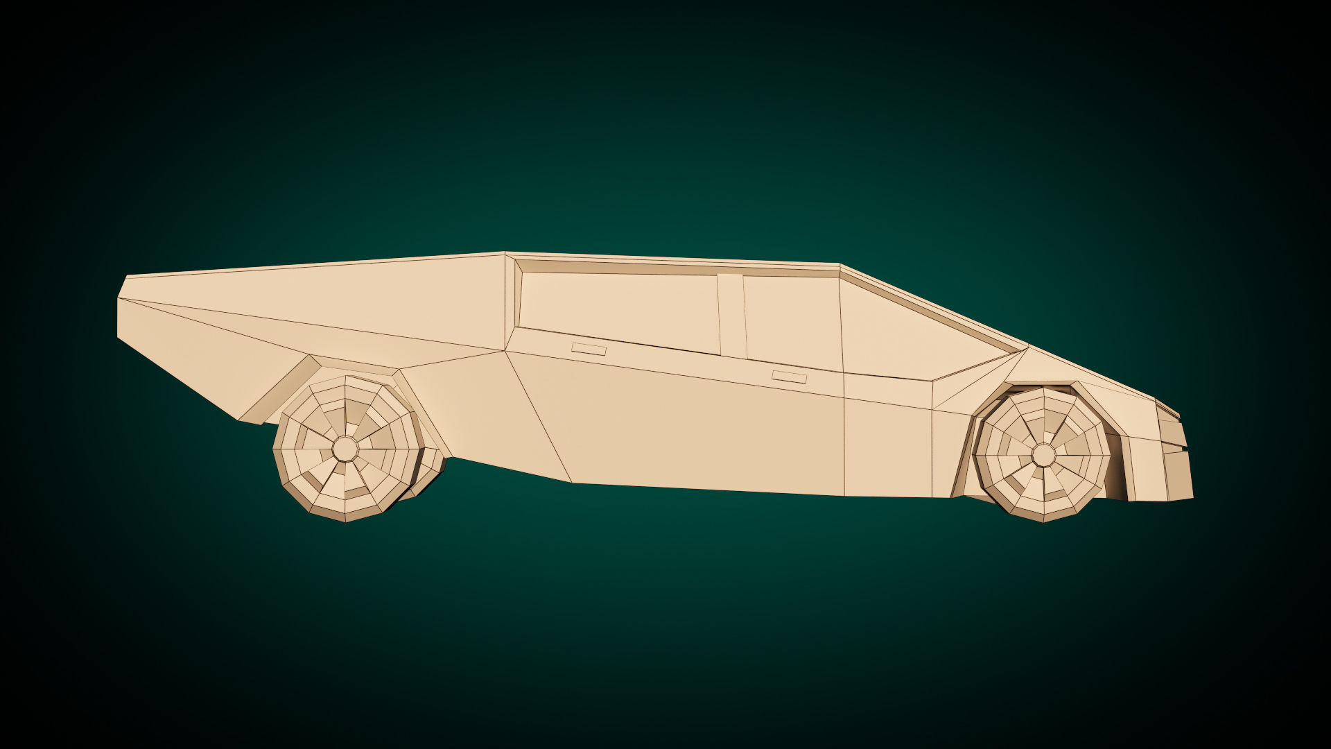 Low Poly Sci-Fi Car 02 Low-poly 3D model_14