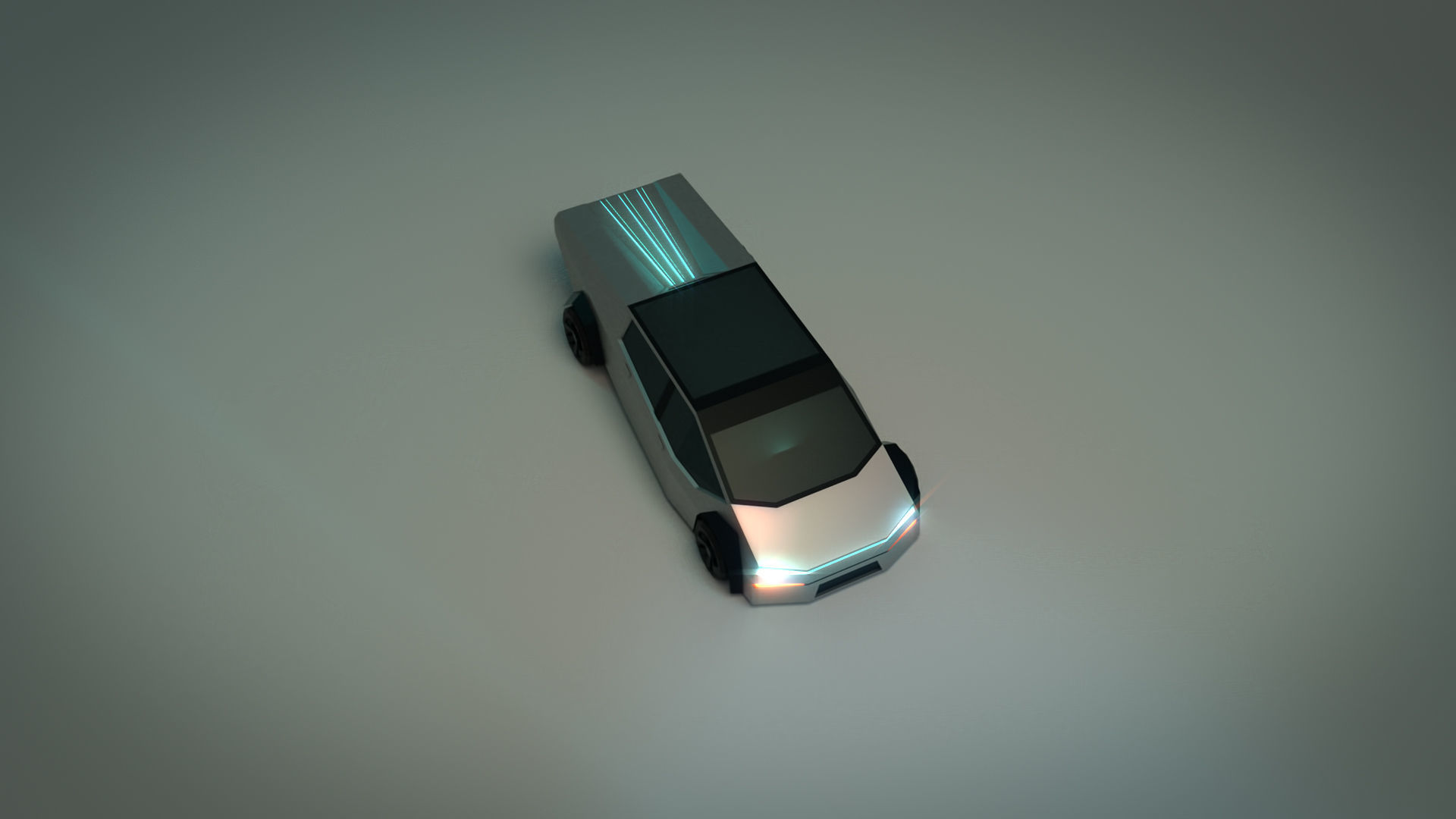 Low Poly Sci-Fi Car 02 Low-poly 3D model_5