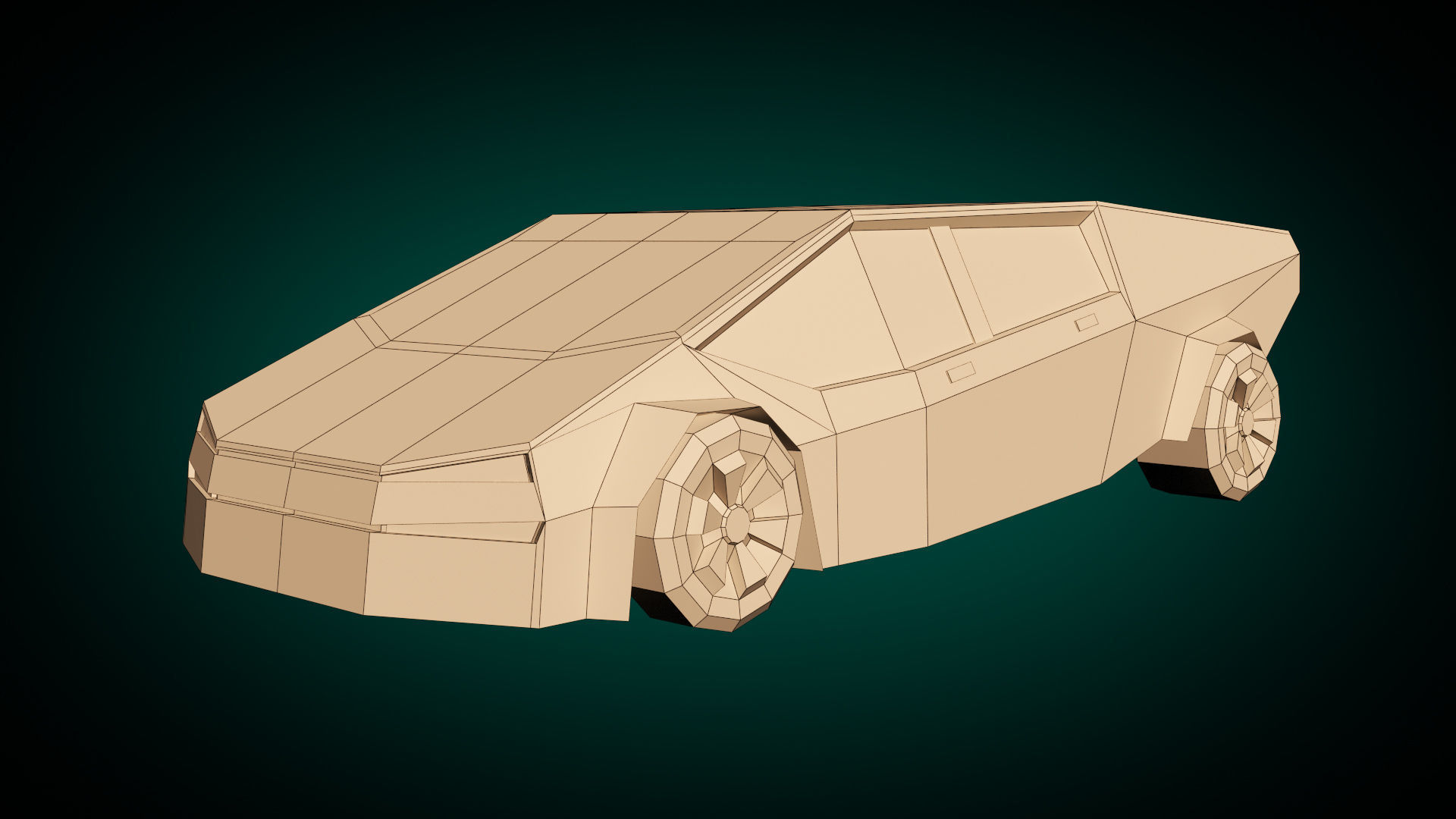 Low Poly Sci-Fi Car 02 Low-poly 3D model_12