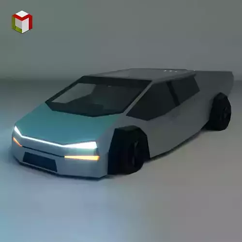 Low Poly Sci-Fi Car 02 Low-poly 3D model