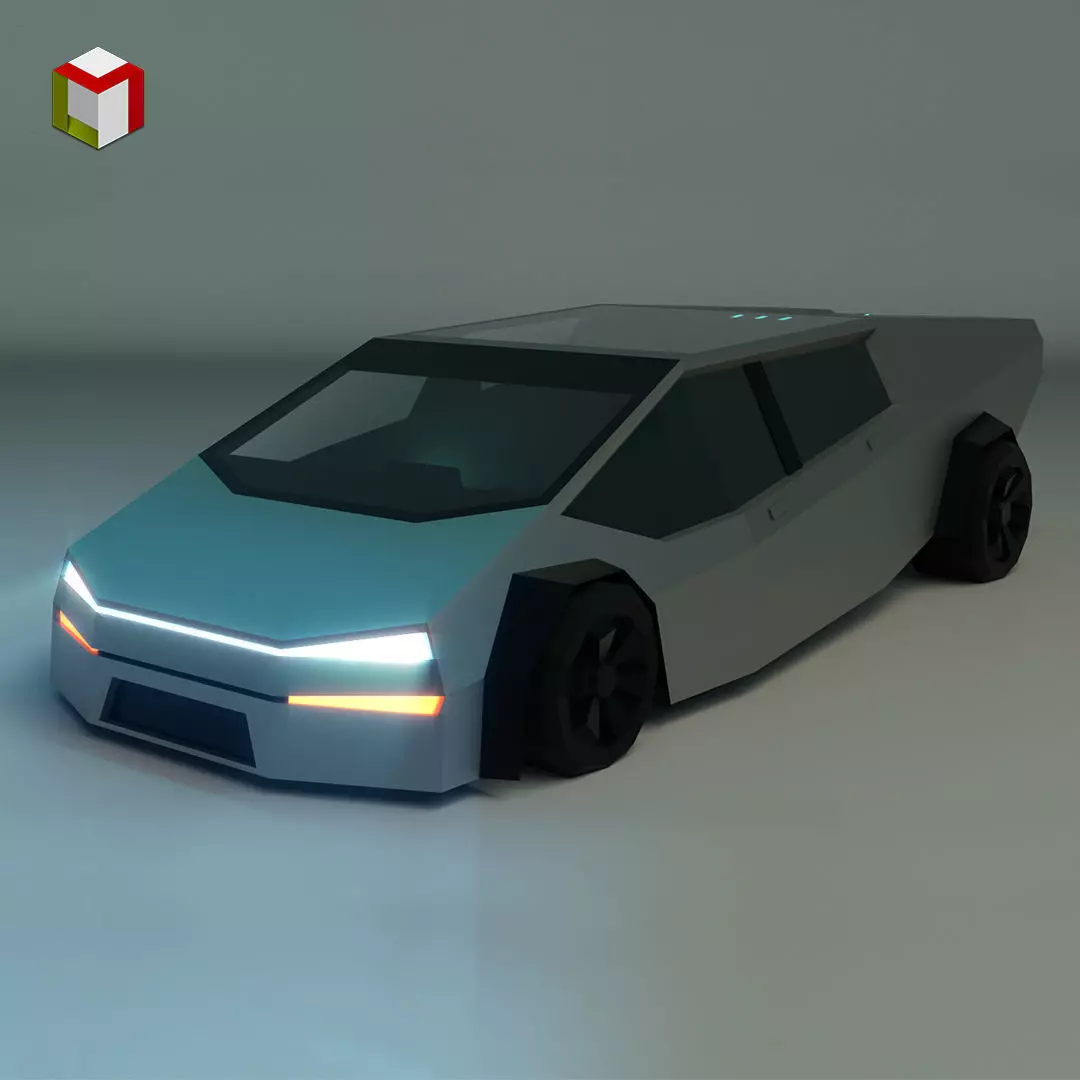 Low Poly Sci-Fi Car 02 Low-poly 3D model_0