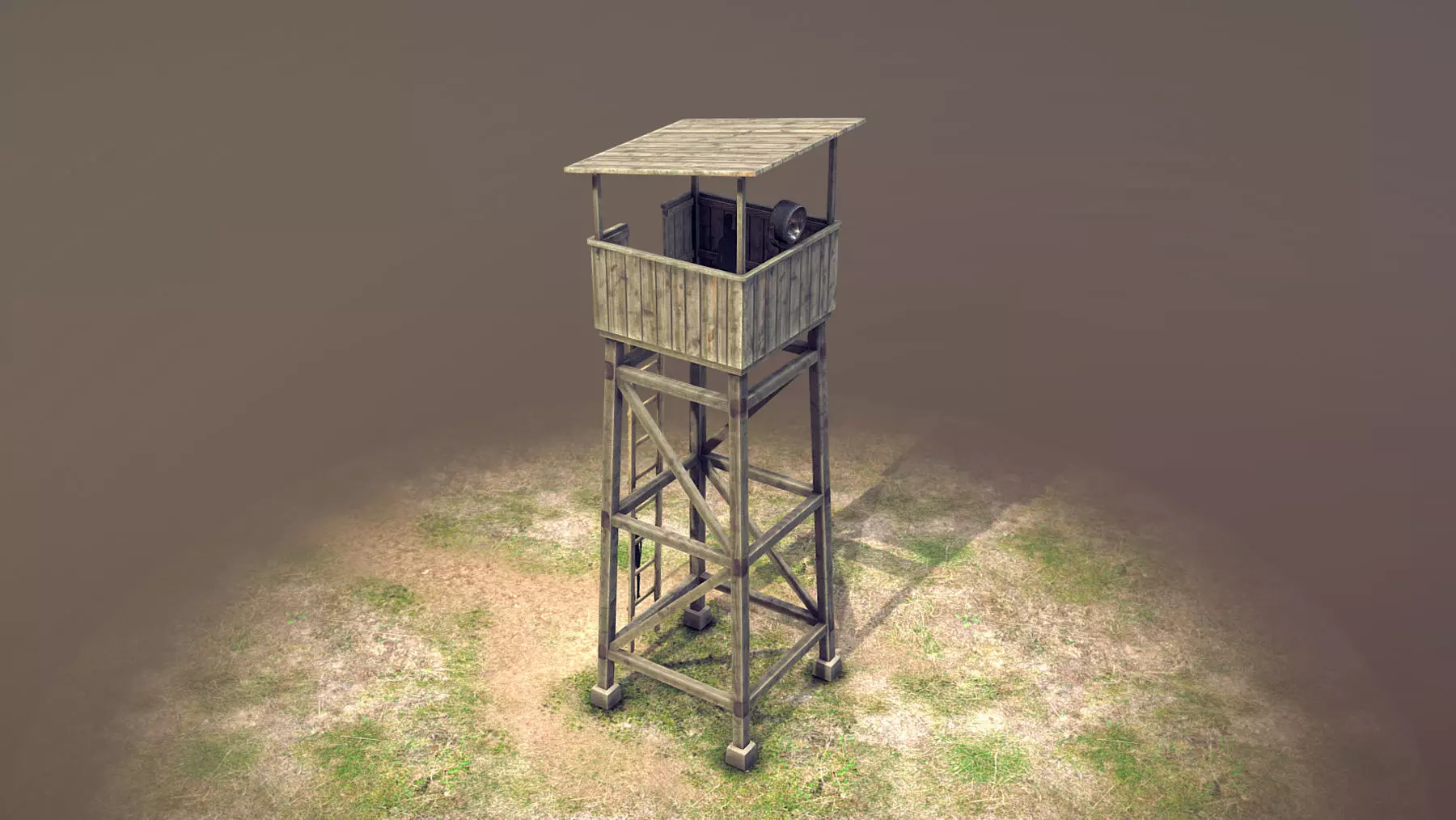 Observation Tower 01 Low-poly 3D model_0
