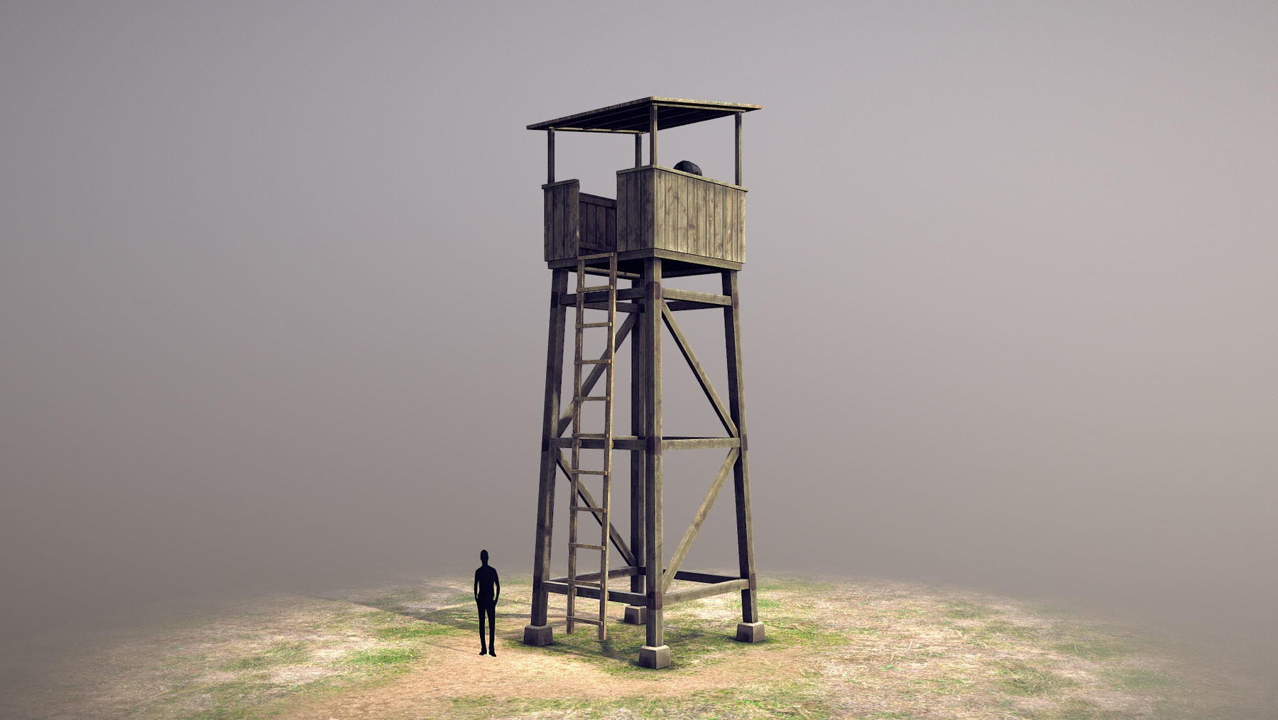 Observation Tower 01 Low-poly 3D model_5