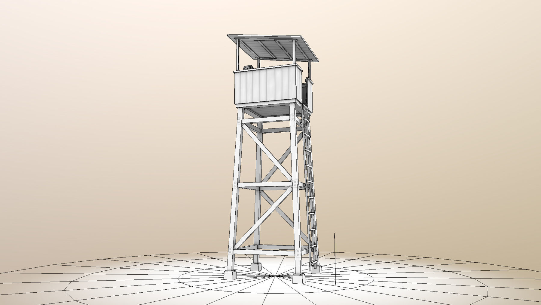 Observation Tower 01 Low-poly 3D model_15