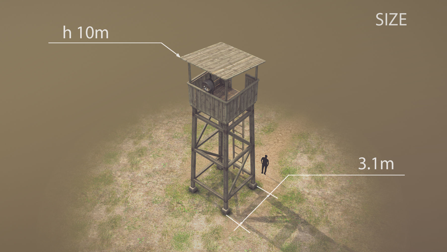 Observation Tower 01 Low-poly 3D model_7