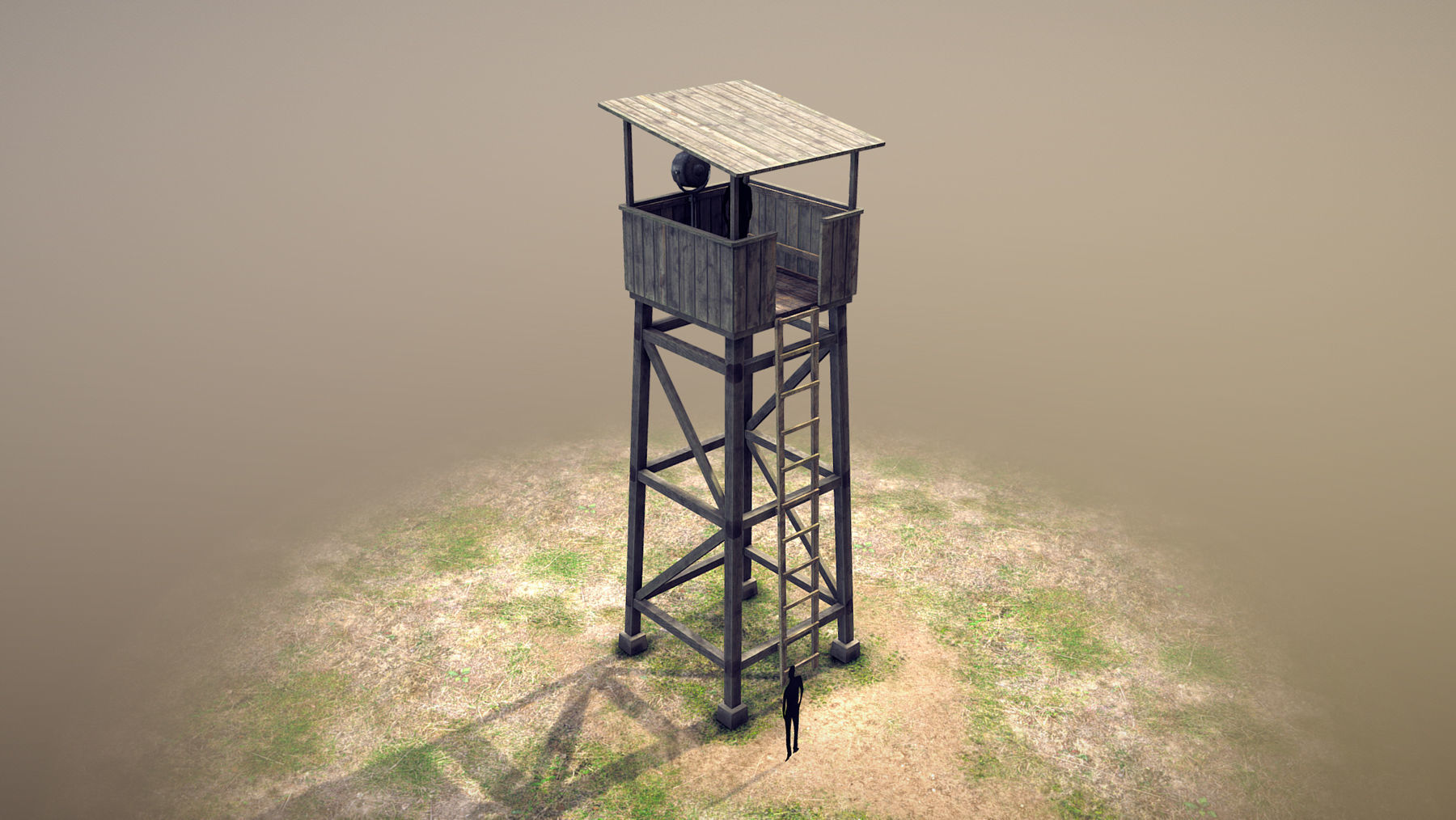 Observation Tower 01 Low-poly 3D model_4